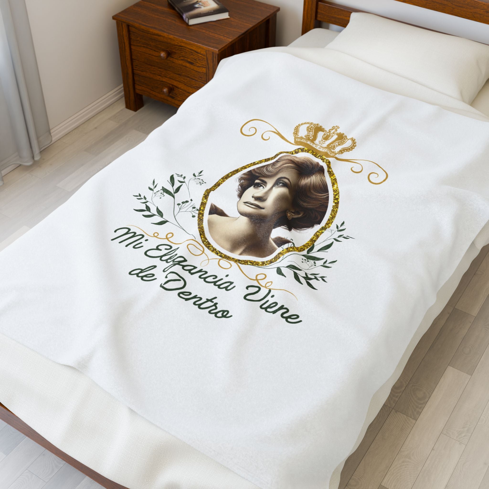Manta de Terciopelo “Elegancia Real” | Estilo Lady Di, Regalo Inspirador para Mujer, Decoración de Lujo