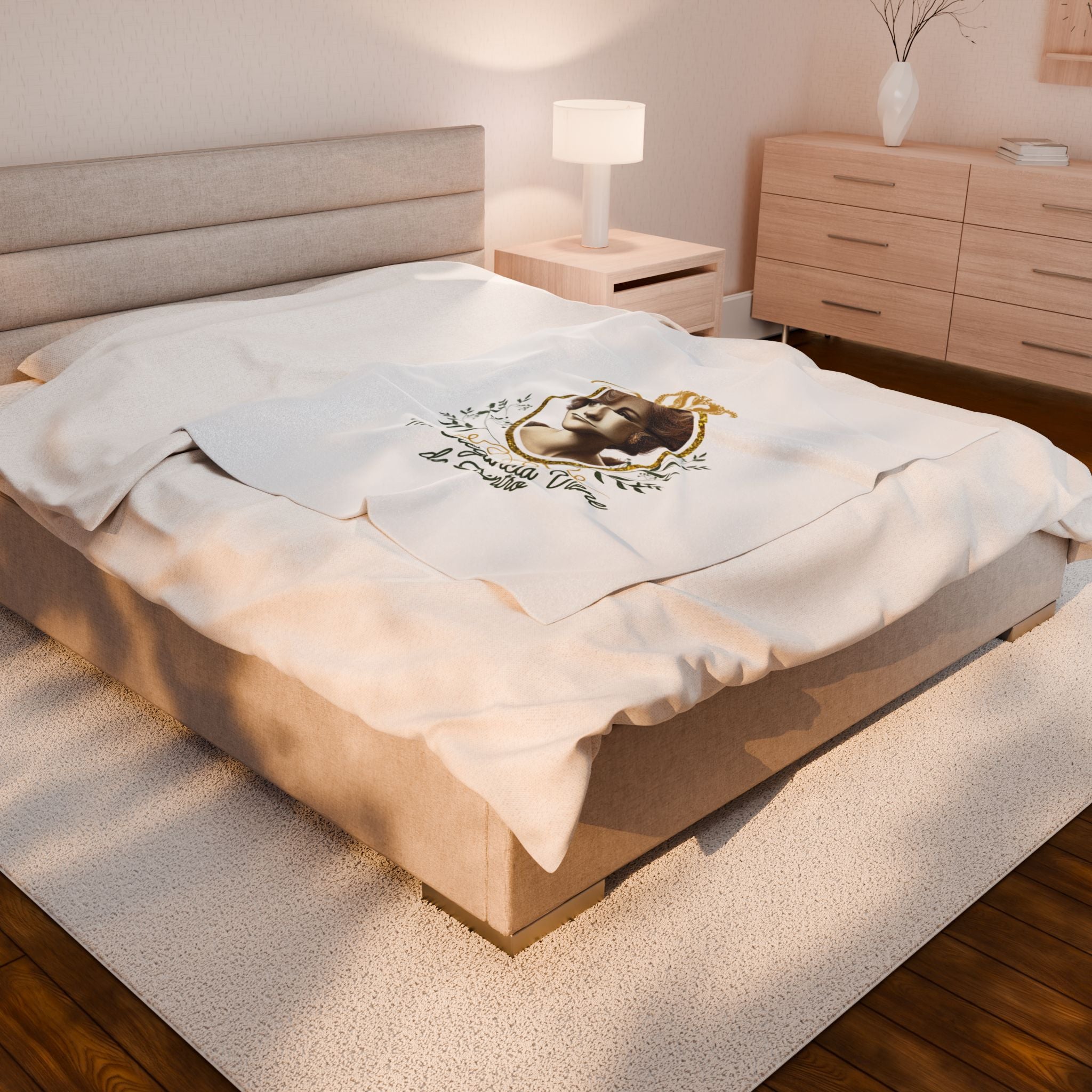 Manta de Terciopelo “Elegancia Real” | Estilo Lady Di, Regalo Inspirador para Mujer, Decoración de Lujo