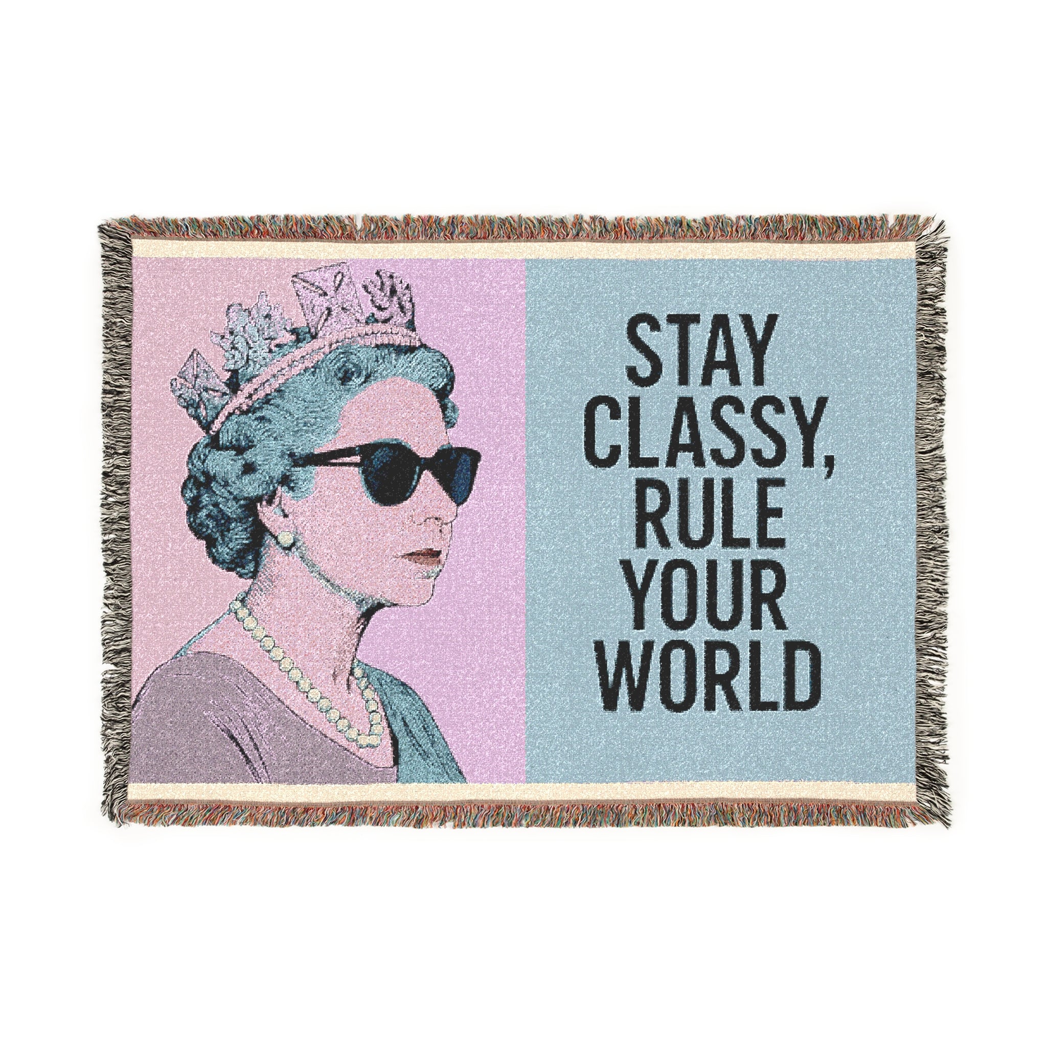 Manta Tejida “Classy Queen” – 100% Algodón, Decoración Royal Chic, Regalo Único para Ella